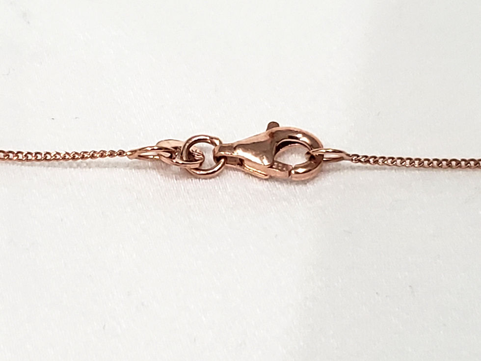 Thumbnail: Pink Jade moveable Angel Wing engraved necklace 18 inch 14k RG over 925 8.10 cts