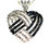 Thumbnail: Blue & White Diamond heart pendant in Plat & Rhodium over 925 SS w/20" chain