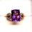 Thumbnail: Moroccan Rose Amethyst & White Zircon ring 18K Rose Gold over 925SS 7 cts sz 7