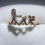 Thumbnail: 14K Rose Gold over 925 Sterling Love ring w/dia accent sz 5