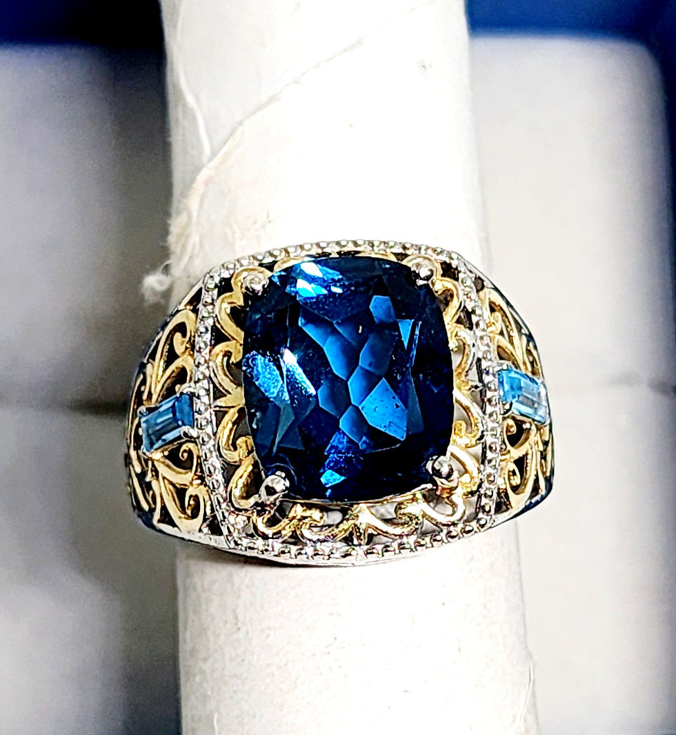 Thumbnail: AAA London Blue Topaz ring in 14KYG & Plat/925 Sterling Silver 6.0cts size 8