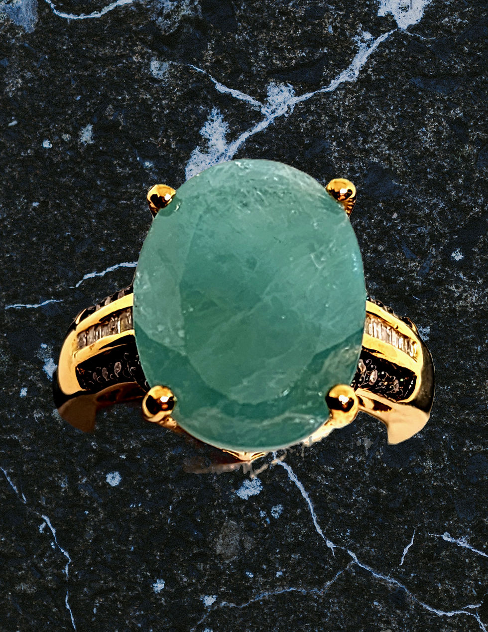 Thumbnail: Premium Grandidierite & Natural Champagne & White dia ring 10.10 cts size 7