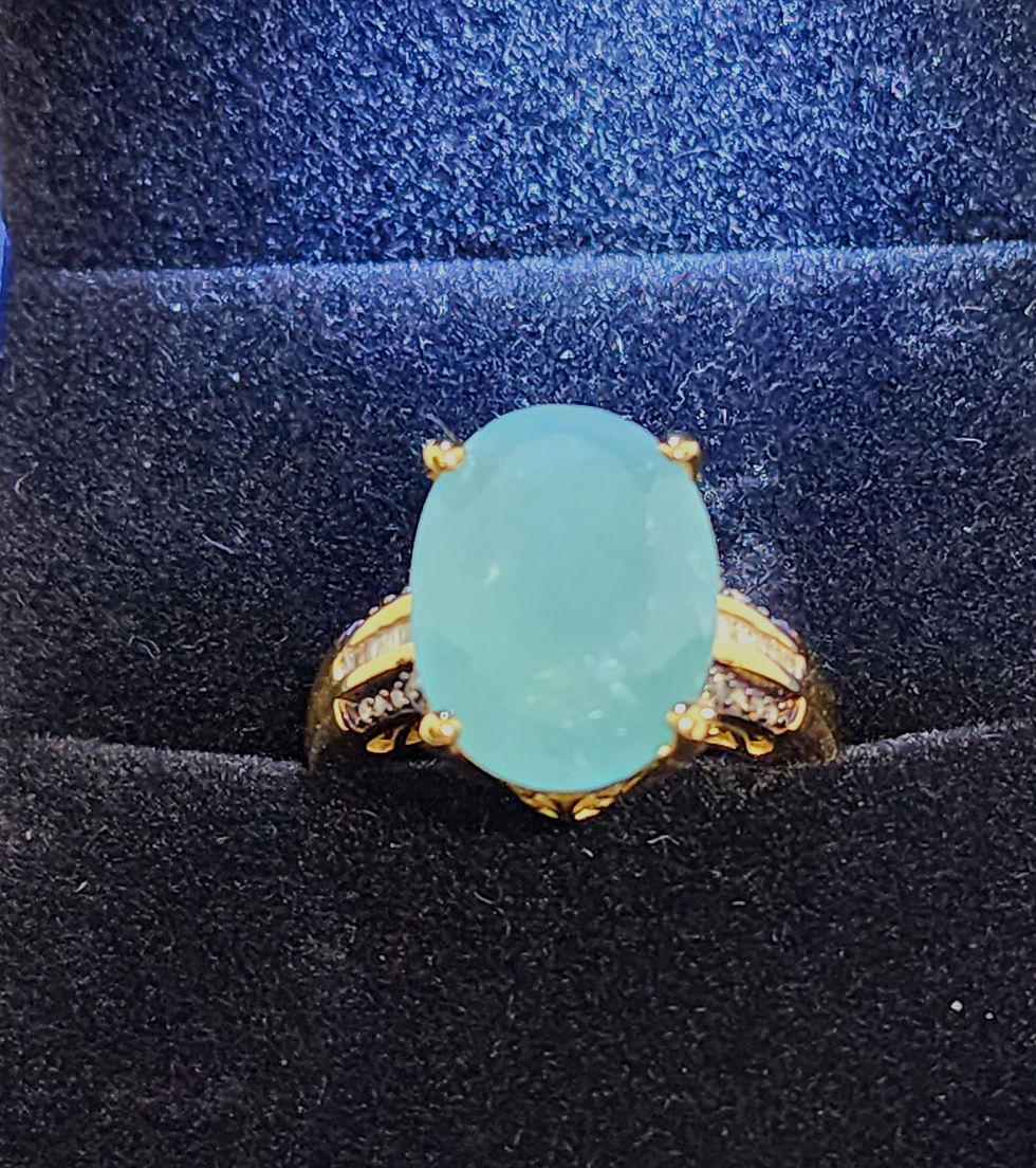 Thumbnail: Premium Grandidierite & Natural Champagne & White dia ring 10.10 cts size 7