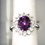 Thumbnail: Mashamba Amethyst White Zircon halo ring in Platinum/925 Sterling 6.00 tcw sz 8