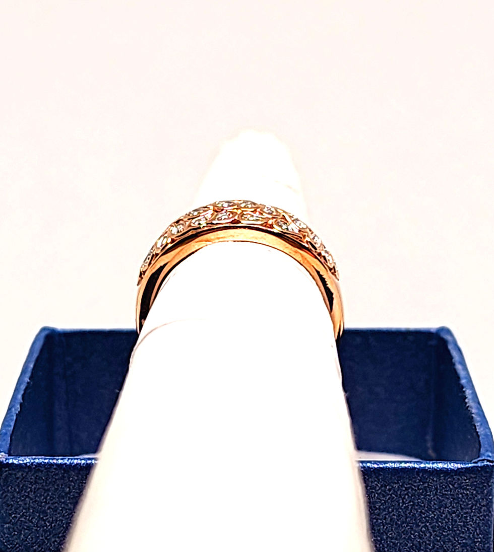 Thumbnail: Diamond Accent dome ring in 14k Rose Gold over 925 Sterling Silver sz 8