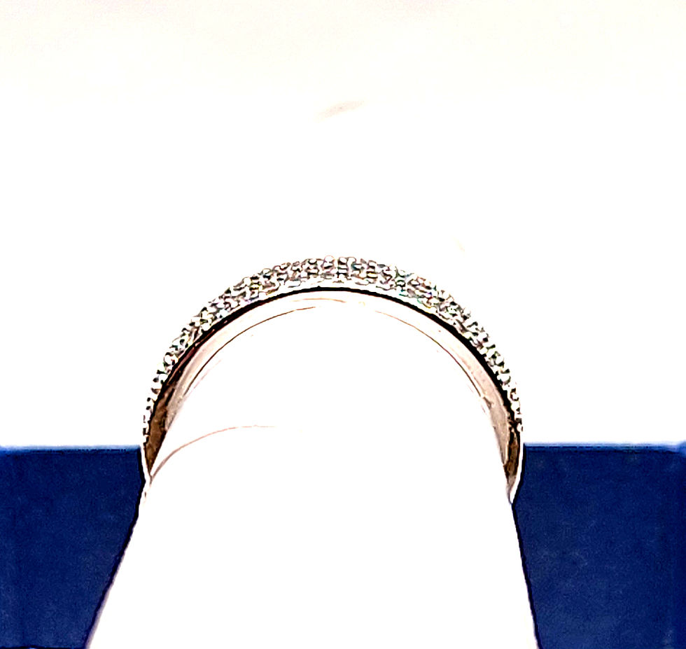 Thumbnail: Cubic Zirconia ring in Rhodium over 925 Sterling Silver size 8 5.0 gram wt