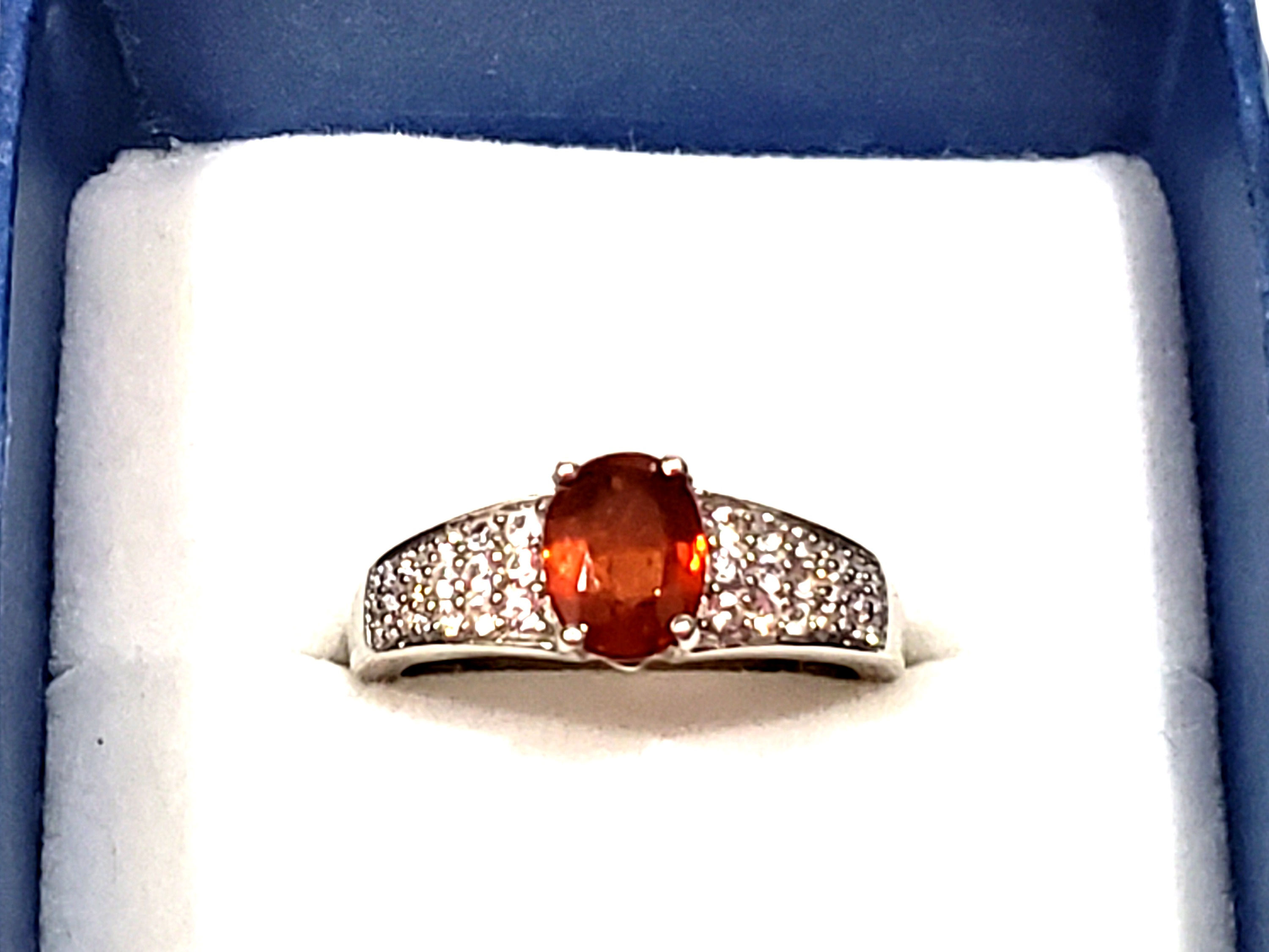Tanzanian Kyanite & White Zircon ring in Platinum over 925 Sterling 2.2 tcw sz 8