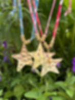 Thumbnail: Fabric Necklace- Pink Star Pendant 