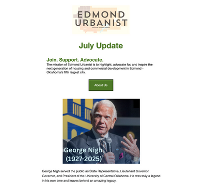 Edmond Urbanist JULY Update