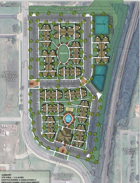 A map of a planned multifamily development