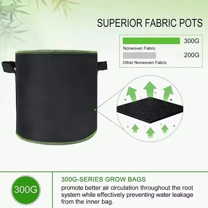 Thumbnail: 3-5PCS Non-Woven Grow Bags Aeration Fabric Pots with Handles Flower Pot Vegetabl
