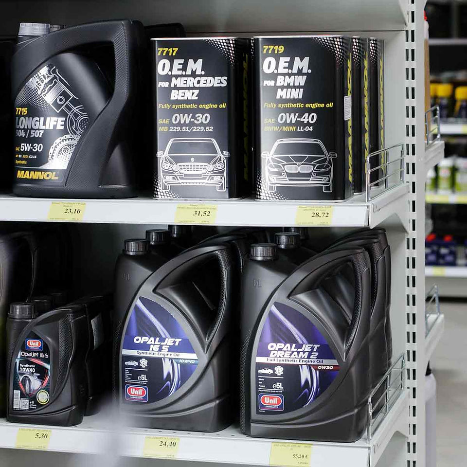 bottles of car oil