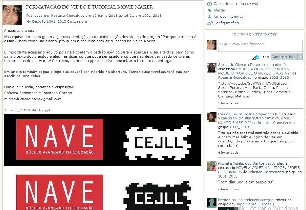 Orientações via Internet