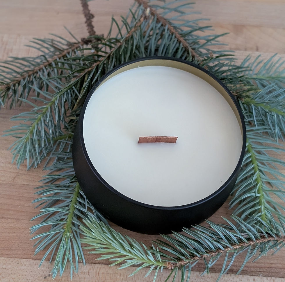 Miniature : Chandelle Sapin d'Hiver avec mèche en bois