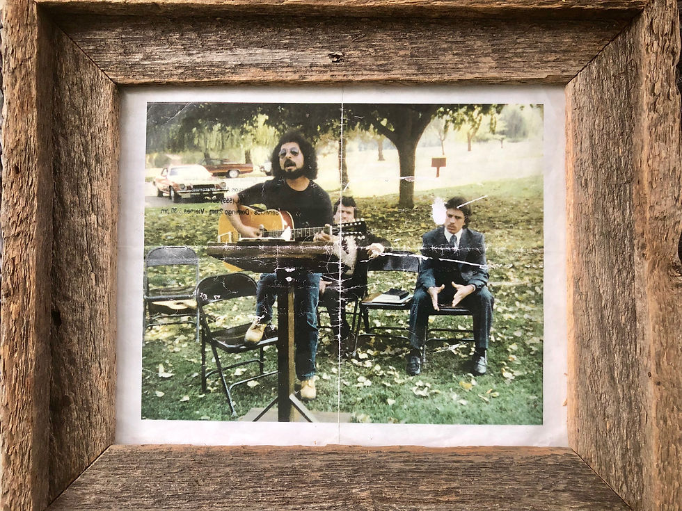 This image is of Juan Saucedo from Ministerio Sacrificio. It was one of the first times that Juan played Christian Music for the Lord back in Lindsay California. Praise the Lord. With his pastor Pedro Medina