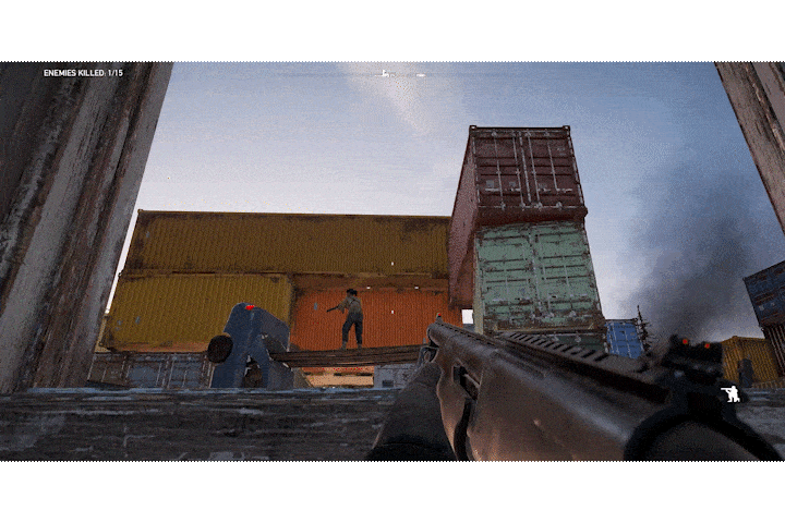 Sniper look out enemy falling from their unstable perch