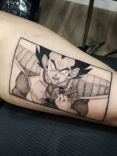 tatuagem mangá anime dragon ball z vegeta 8000