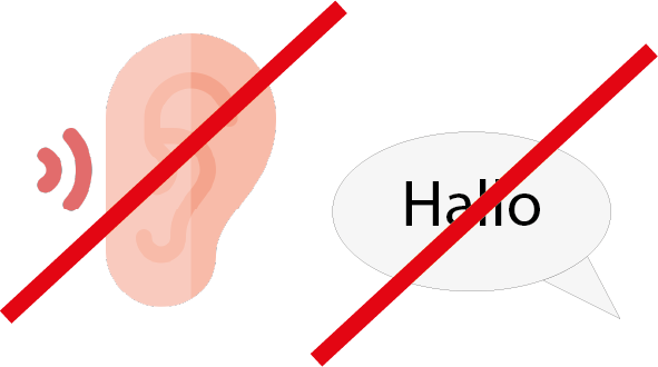 Symbol Sprach-/Sprechstörungen bei Hörbeeinträchtigung
