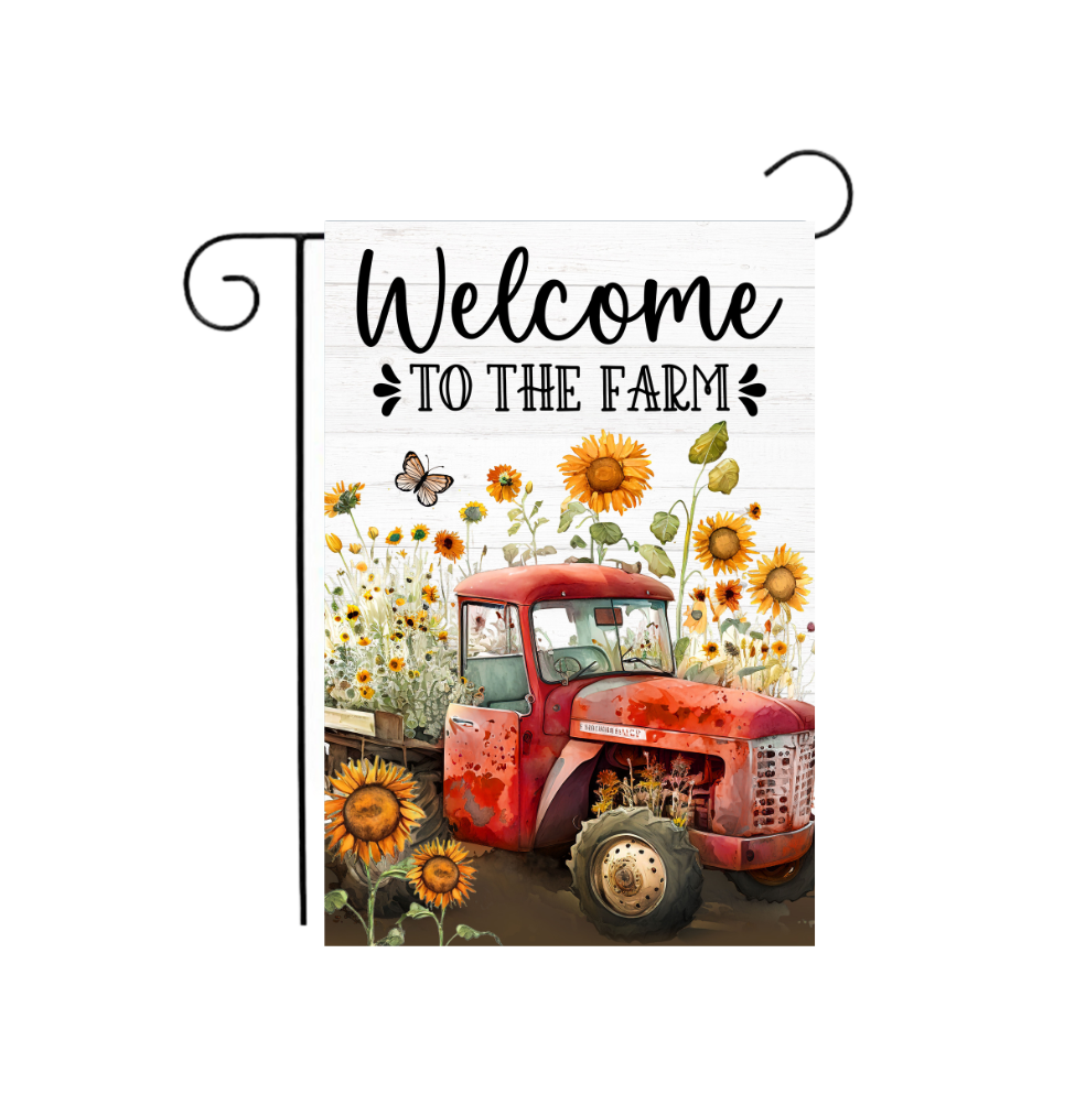 "Welcome to the Farm" Vintage Truck Garden Flag 12.5" x 18"
