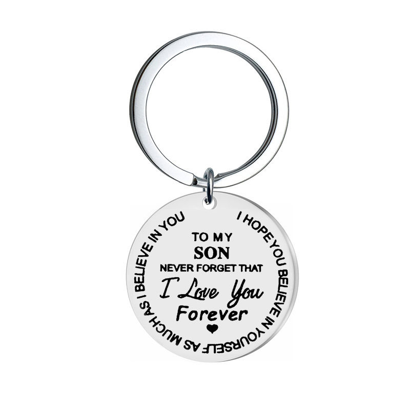 To My Son - Stainless Steel Encouragement Keychain