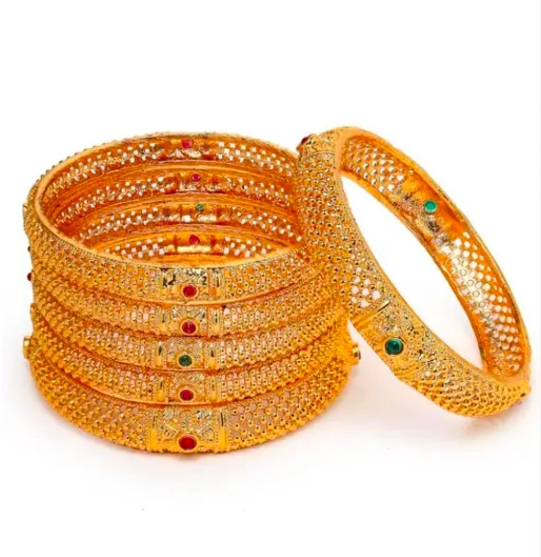 Multicolor Stone bangles - 6 Set