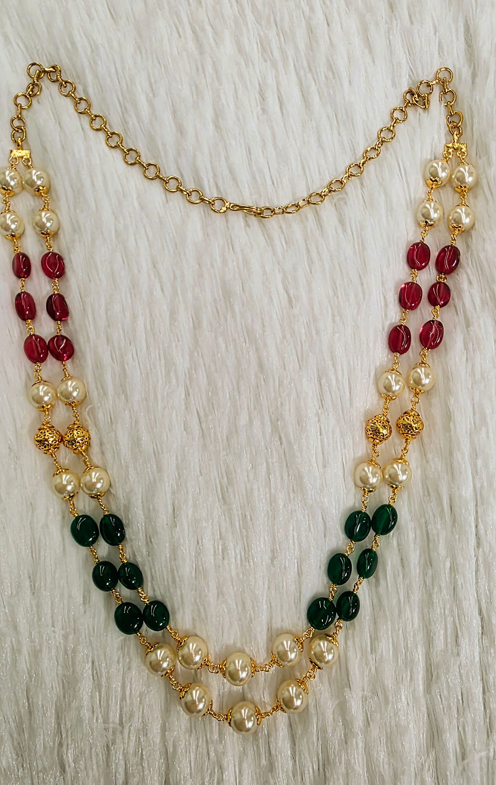 Thumbnail: Multi color beads 2 layer chain