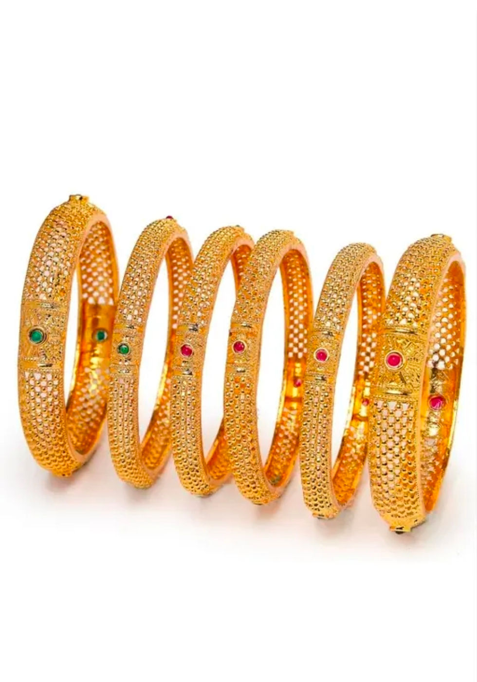 Thumbnail: Multicolor Stone bangles - 6 Set