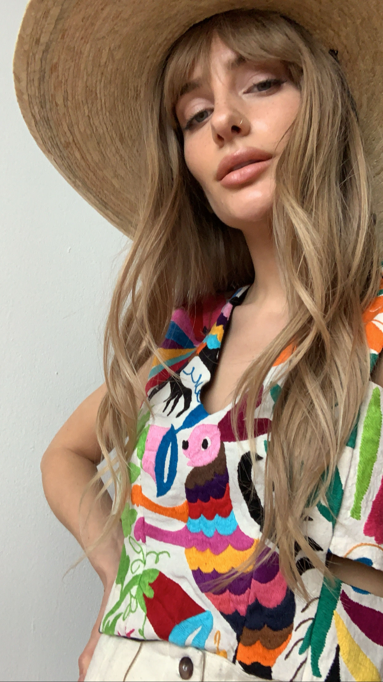 full embroidered Mexican tank