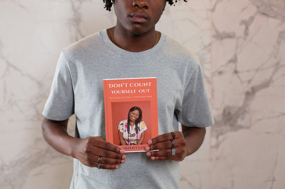 Photo of author on the front cover of book