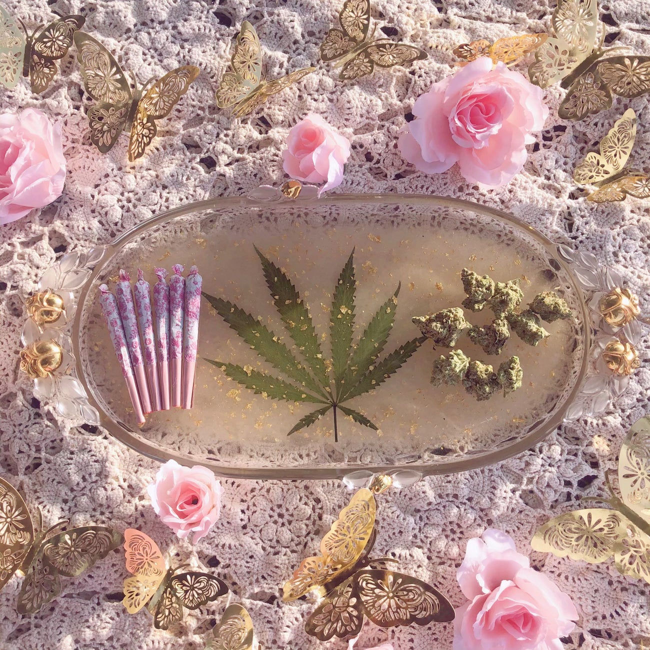 Could Be Your Grandma's Golden Rose Rolling Dish