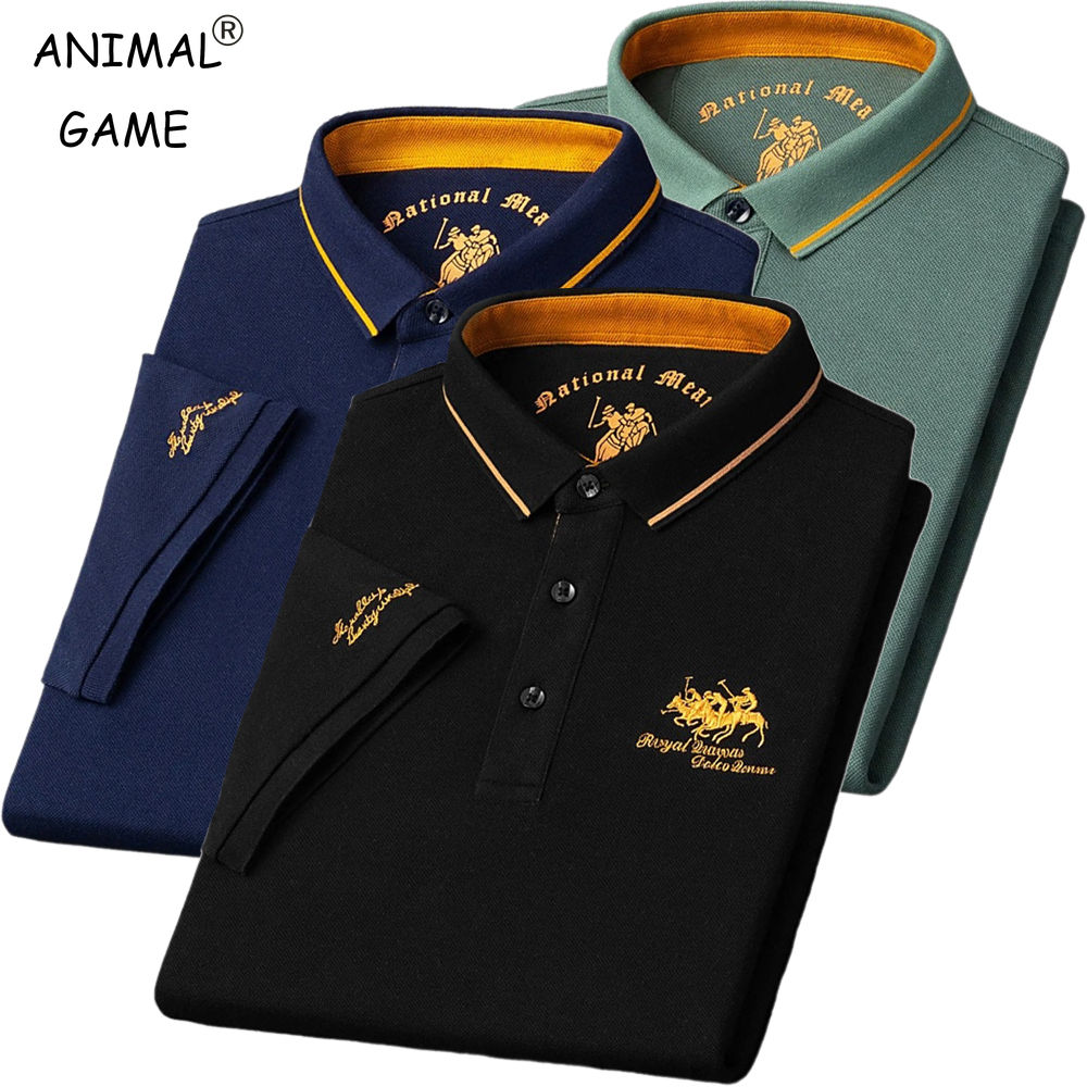 Summer Mens Embroidered Polo Shirts Short Sleeve Shirt Luxury Top Casual Lapel T