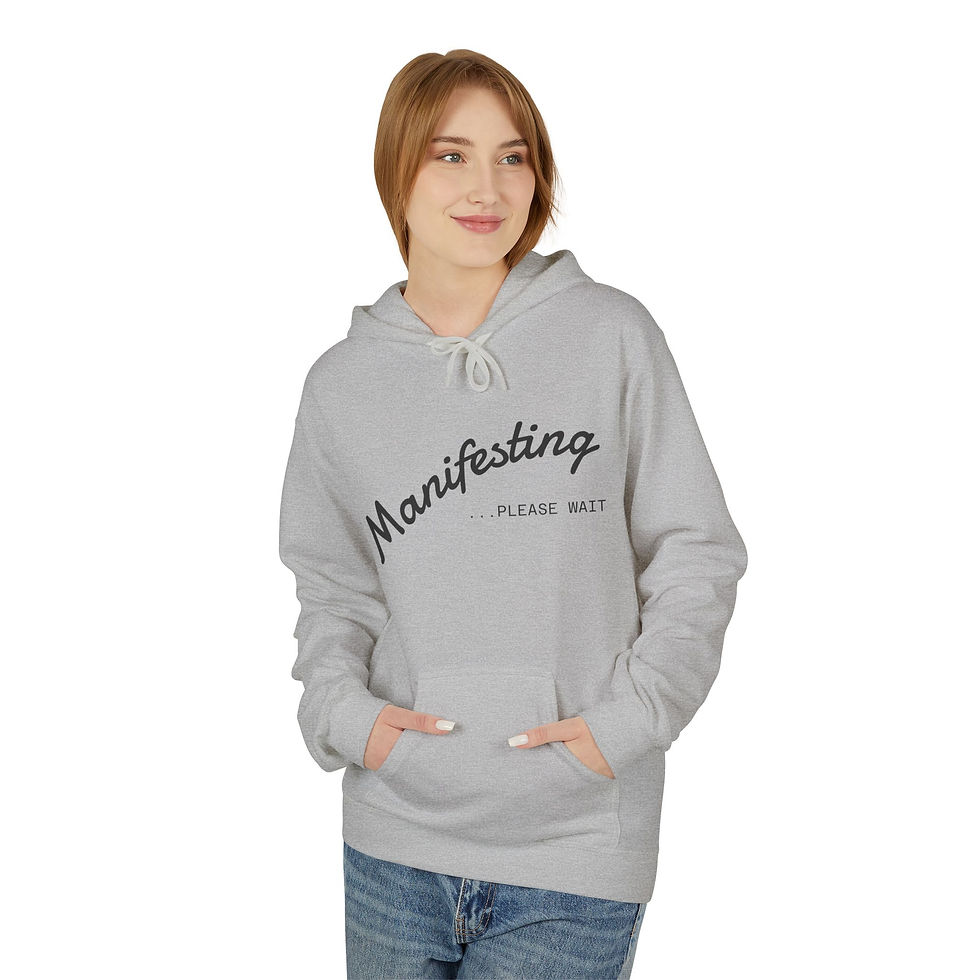 Thumbnail: Manifesting Please Wait Hoodie — Minimalist Spiritual Comfort Pullover