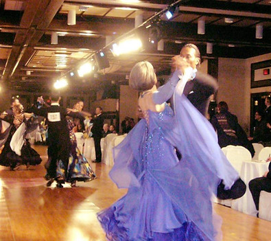 Beautiful couple dancing Waltz