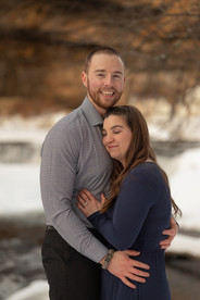 Winter Waterfall Engagement Wisconsin
