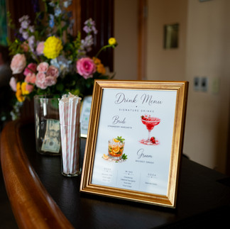 Signature cocktails at the Hot Springs Country Club wedding reception