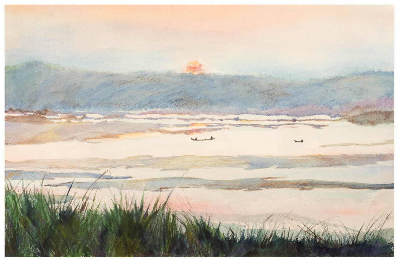 Bagan sunset from Irrawaddy River