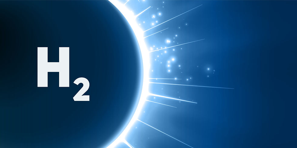 水素(H₂)のイメージ画像。水素は美容や健康、エネルギー分野で注目されている素材。