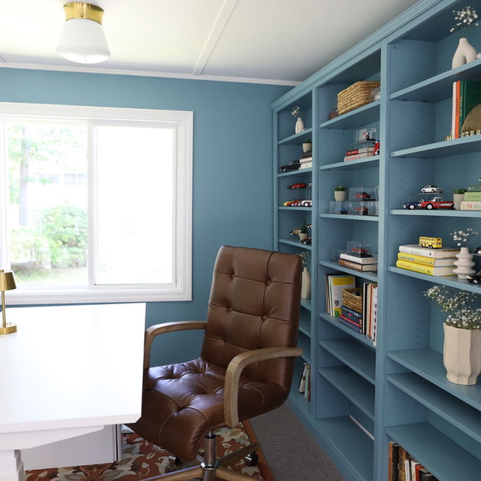 Office Refresh Sharon MA — cohesive furniture layout and color palette by Amalia Interiors