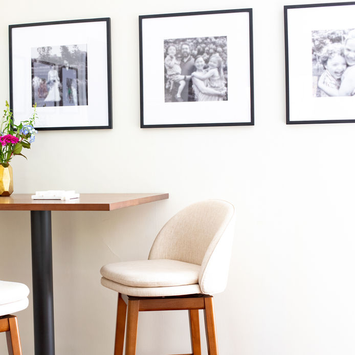Living room refresh Weston MA — personalized corner game table