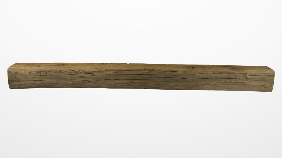 Premium Hand Hewn White Oak Wire Brushed Mantel made from reclaimed wood, featuring a warm golden tone and refined rustic