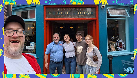 limerick scavenger hunt with a team posing in front of a limerick public house