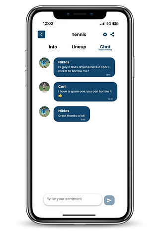 Send messages to other sport enthousiasts