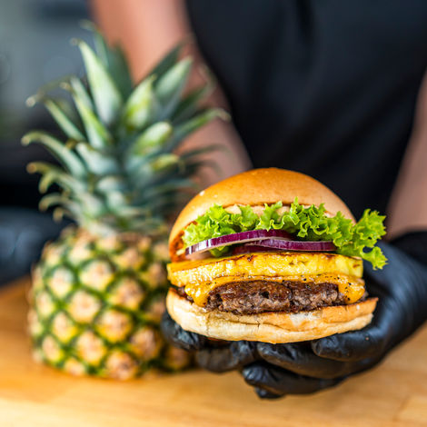 Produktbilder von Burgern mit Ananas 