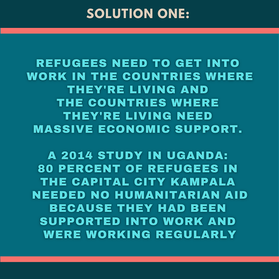 GIve refugees the opportunity to advance their lives