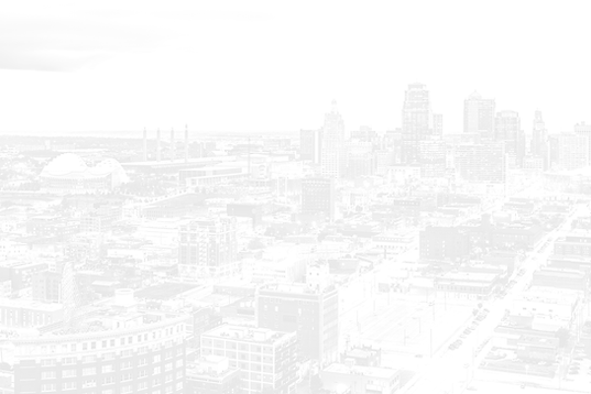 Kansas City skyline faded in white