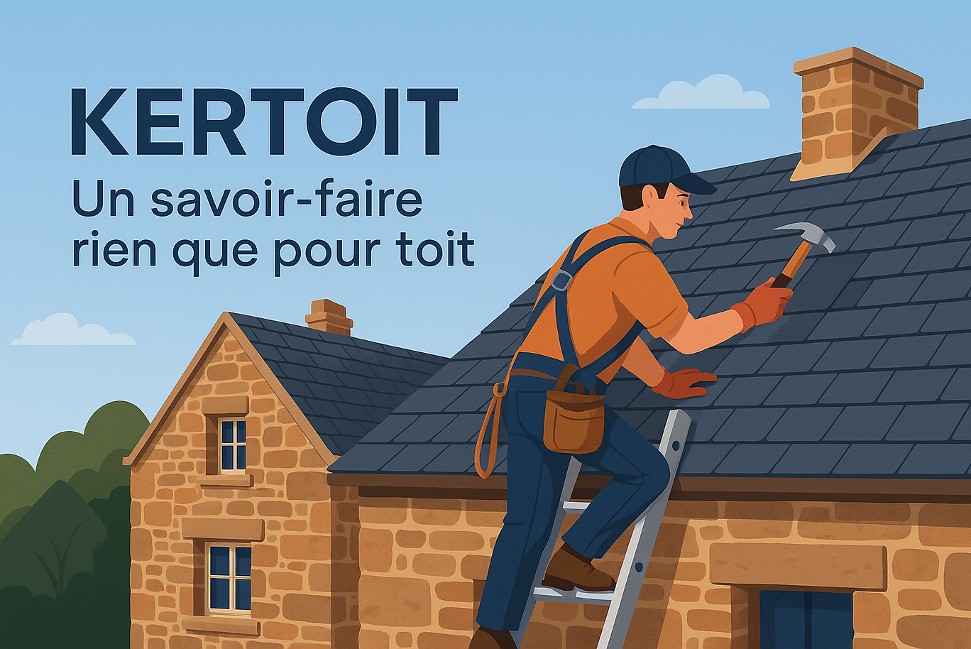Nettoyage de toiture en Bretagne avant et après intervention