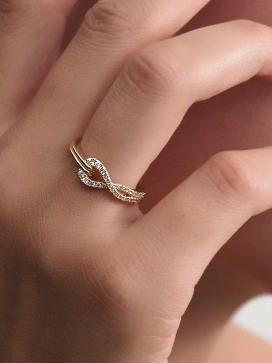 Miniatura: Anillo Infinite De Doble Fila Con Pavé