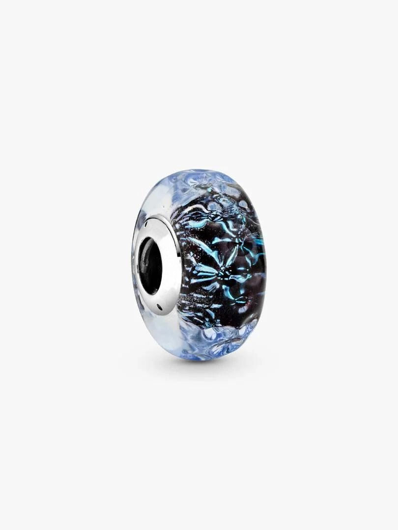 Charm Océano Ondulante de cristal Murano azul oscuro
