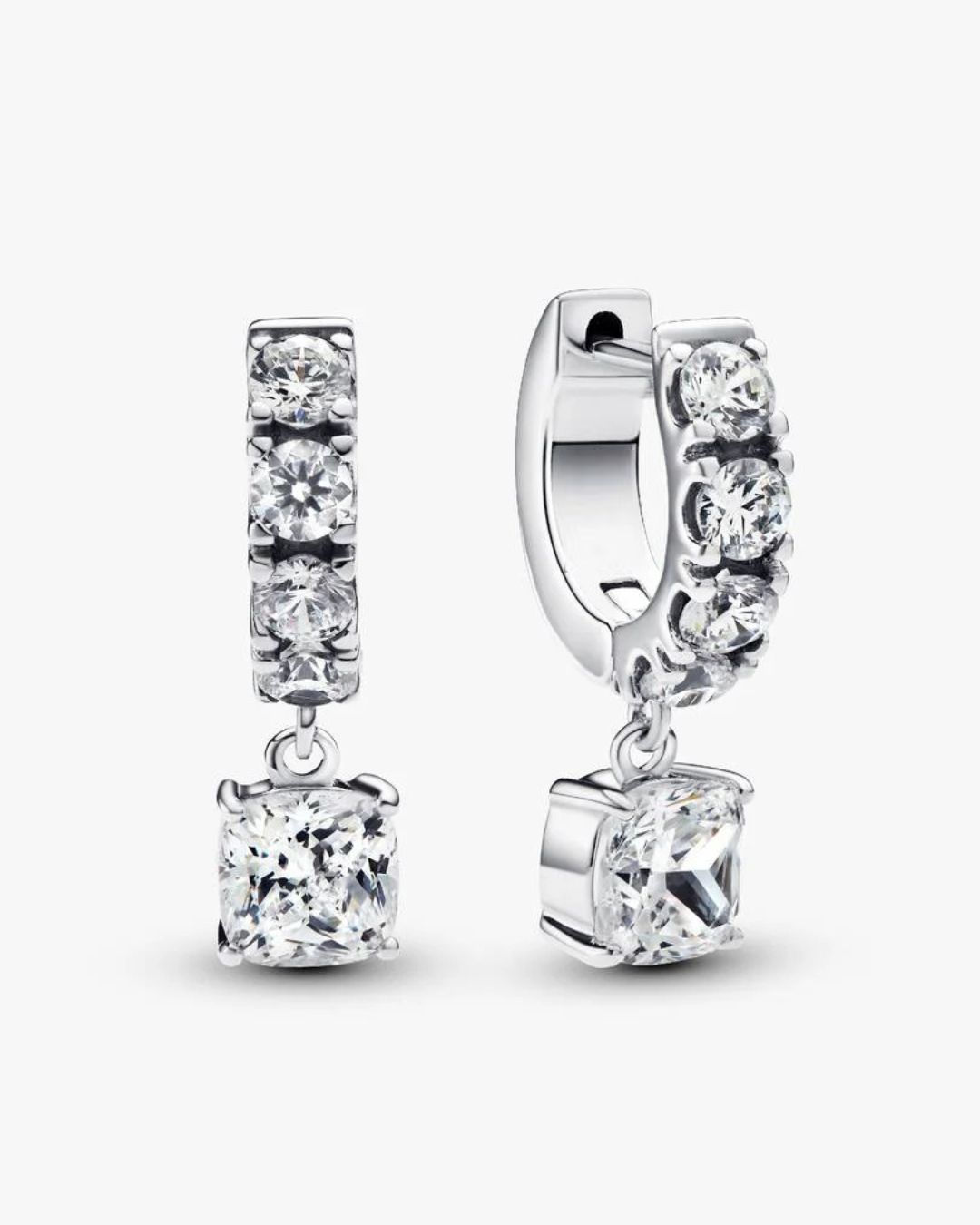 Pendientes de Aro Colgante en Pavé