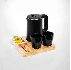 Hotel Kettle Set with Bamboo Tray, 1.0L capacity, 304SS kettle